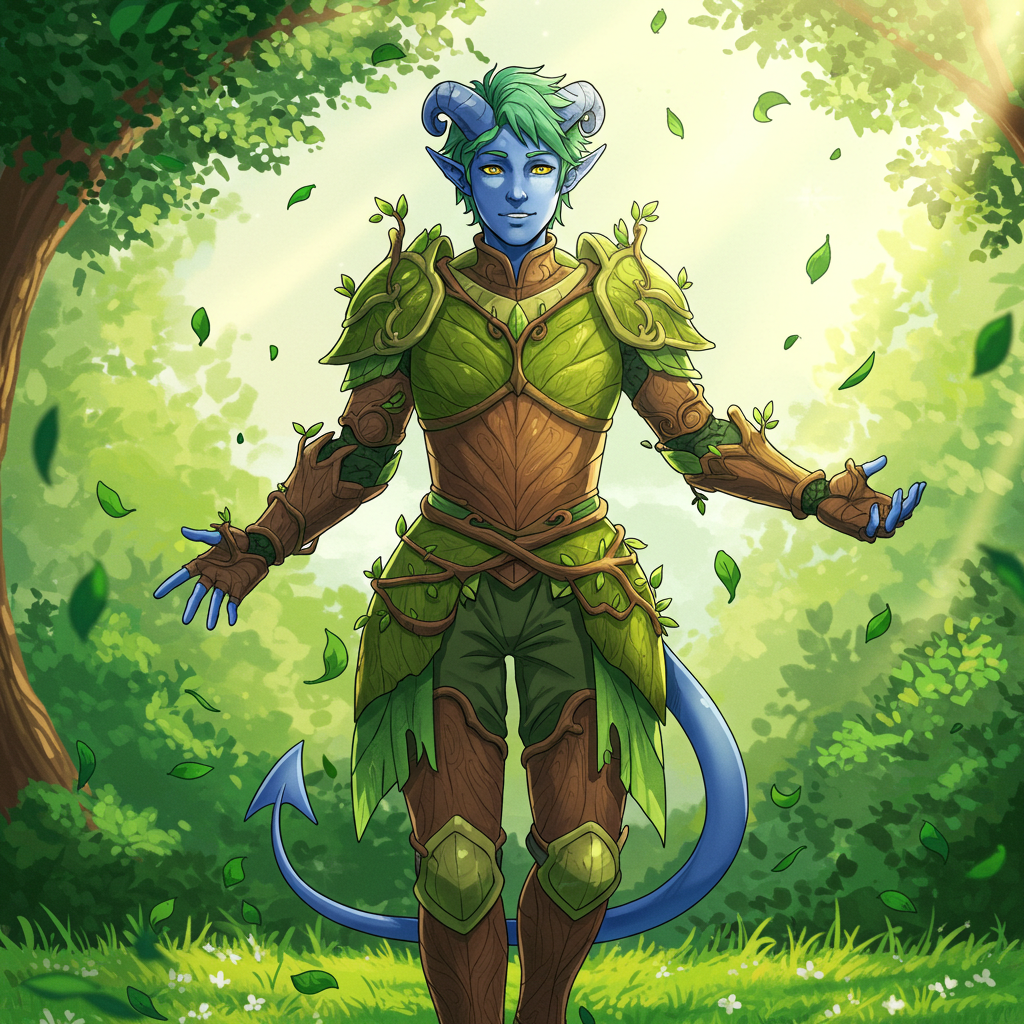 blue tiefling oath of ancients paladin3